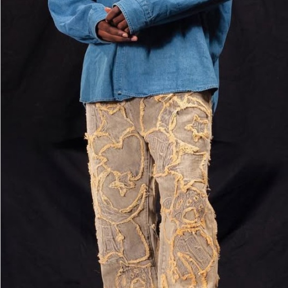 Stylish Tan Patterned Men's Pants